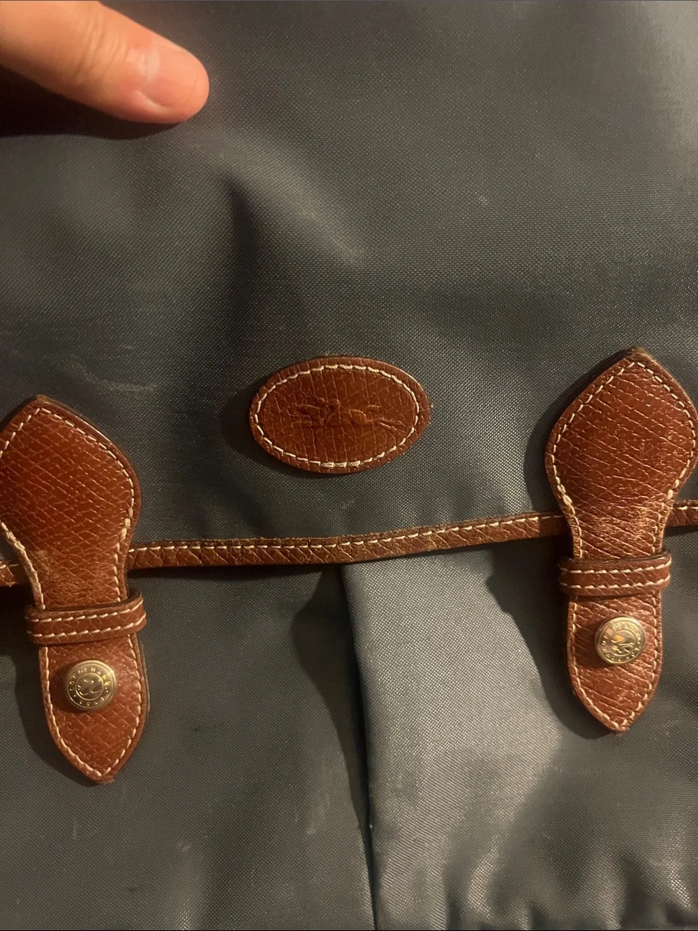 Longchamp Gray and Brown Men's Messenger Bag